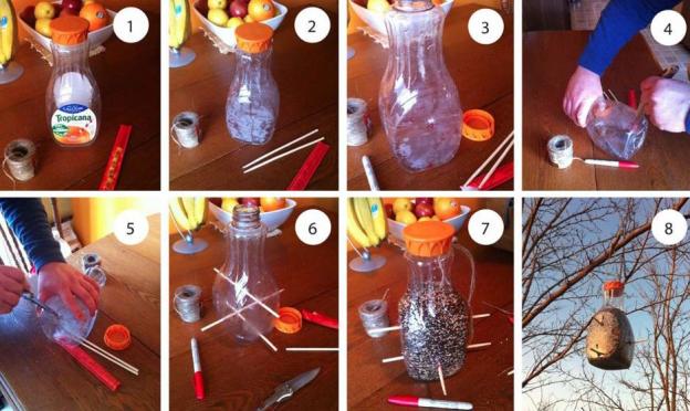 Кормушки и скворечники из пластиковых бутылок — 4 схемы